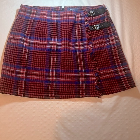 Forever21 tweed mini skirt sz M y2K plaid grunge clueless school girl academia - Picture 1 of 10